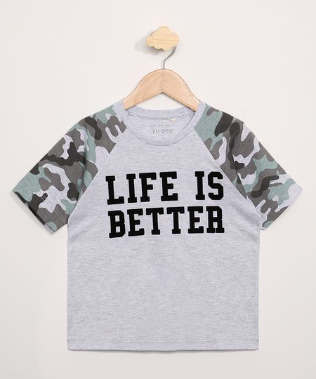 Camiseta-Infantil--Life-is-Better--Raglan-Manga-Curta-Cinza-Mescla-Claro-9970799-Cinza_Mescla_Claro_1 Camiseta-Infantil--Life-is-Better--Raglan-Manga-Curta-Cinza-Mescla-Claro-9970799-Cinza_Mescla_Claro_1