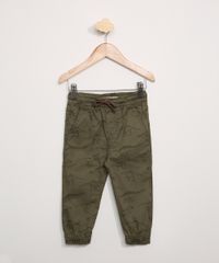 Calca-de-Sarja-Infantil-Jogger-Estampada-de-Dinossauros-com-Bolsos-Verde-Militar-9971552-Verde_Militar_1