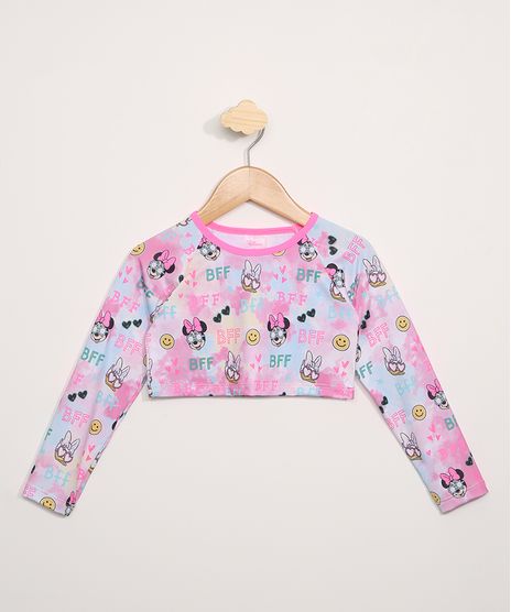 Blusa-de-Praia-Infantil-Cropped-Minnie-Estampado-Manga-Longa-com-Protecao-UV50--Rosa-9972151-Rosa_1