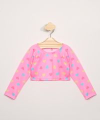 Blusa-de-Praia-Infantil-Cropped-Estampado-de-Coracoes-Manga-Longa-com-Protecao-UV50--Rosa-9965859-Rosa_1