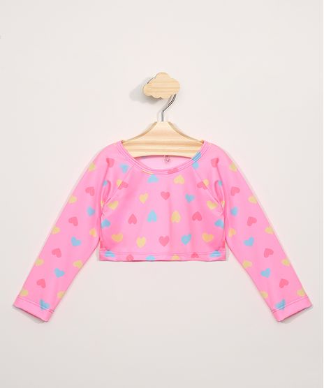 Blusa-de-Praia-Infantil-Cropped-Estampado-de-Coracoes-Manga-Longa-com-Protecao-UV50--Rosa-9965859-Rosa_1