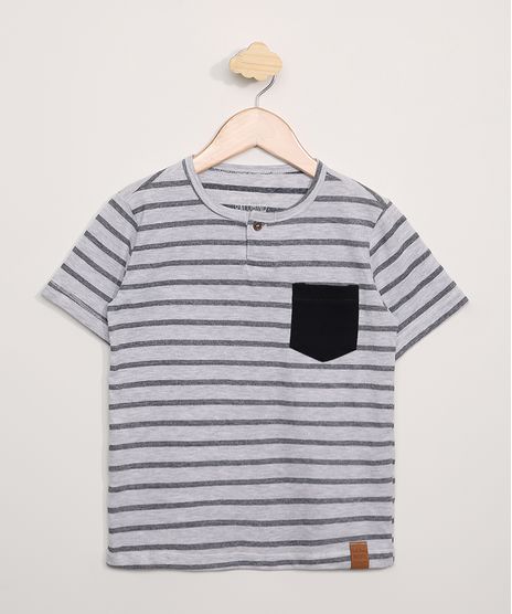 Camiseta-Infantil-Listrado-com-Bolso-Manga-Curta-Gola-Portuguesa-Cinza-Mescla-Claro-9970661-Cinza_Mescla_Claro_1