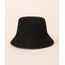 Chapéu Bucket Hat Preto de Sarja