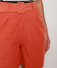 Bermuda-Feminina-Cintura-Alta-Alfaiatada-com-Cinto-Coral-9947550-Coral_4