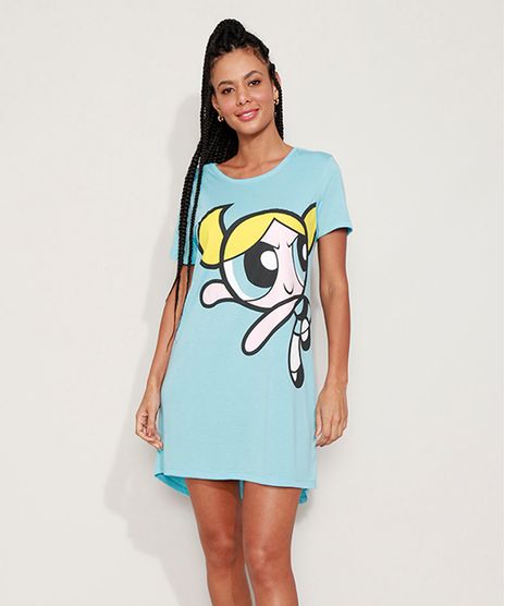 Camisola-Feminina-Lindinha-As-Meninas-Superpoderosas-Manga-Curta-Azul-9972295-Azul_1