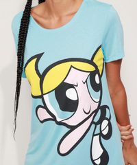 Camisola-Feminina-Lindinha-As-Meninas-Superpoderosas-Manga-Curta-Azul-9972295-Azul_2