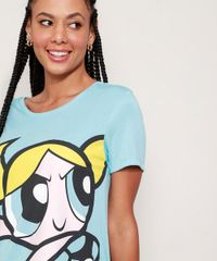 Camisola-Feminina-Lindinha-As-Meninas-Superpoderosas-Manga-Curta-Azul-9972295-Azul_3