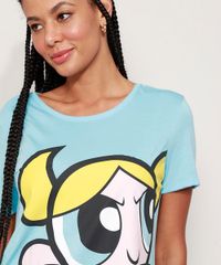 Camisola-Feminina-Lindinha-As-Meninas-Superpoderosas-Manga-Curta-Azul-9972295-Azul_5