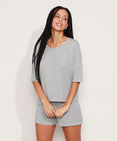 Pijama-Feminino-Manga-3-4-Cinza-Mescla-9973670-Cinza_Mescla_1