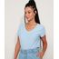 Camiseta-Feminina-Basica-Flame-Manga-Curta-Decote-V-Azul-8525926-Azul_1