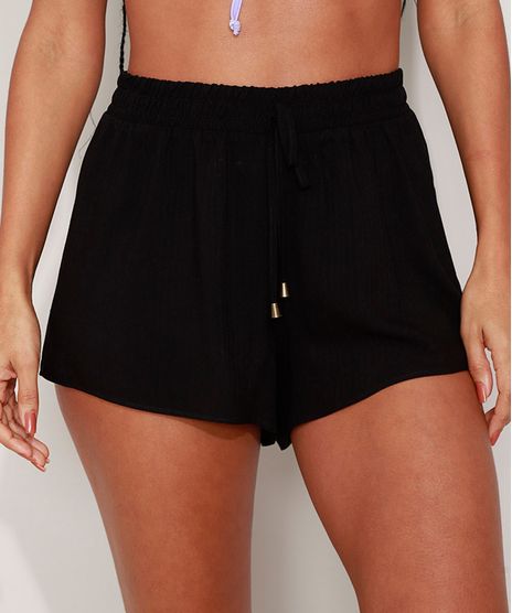 Short-de-Praia-Feminino-Cintura-Alta-Maquinetado-Preto-9965717-Preto_1