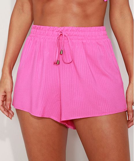 Short-de-Praia-Feminino-Cintura-Alta-Maquinetado-Pink-9965717-Pink_1