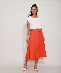Saia-Feminina-Midi-com-Cinto-Laranja-9948952-Laranja_3
