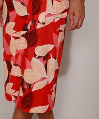 Saia-Feminina-Midi-Estampada-de-Folhagem-com-No-Vermelha-9947881-Vermelho_6