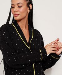 Pijama-Feminino-Camisa-Estampado-Mini-Print-com-Vivo-Contrastante-Manga-Longa-Preto-2-9966953-Preto_2_5