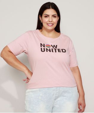 Camiseta-Feminina-Plus-Size-Now-United-Manga-Curta-Decote-Redondo-Rose-9971411-Rose_1