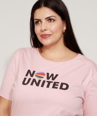 Camiseta-Feminina-Plus-Size-Now-United-Manga-Curta-Decote-Redondo-Rose-9971411-Rose_5