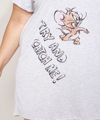 Camisola-Feminina-Plus-Size-Tom-e-Jerry-Manga-Curta-Cinza-Mescla-9972297-Cinza_Mescla_5