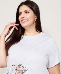 Camisola-Feminina-Plus-Size-Tom-e-Jerry-Manga-Curta-Cinza-Mescla-9972297-Cinza_Mescla_6