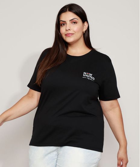 Camiseta-Feminina-Plus-Size-Now-United--Come-Together--Manga-Curta-Decote-Redondo-Preta-9971368-Preto_1