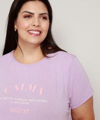 Pijama-Feminino-Plus-Size--Calma--com-Estampa-Xadrez-Manga-Curta-Lilas-9968691-Lilas_4