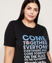 Camiseta-Feminina-Plus-Size-Now-United--Come-Together--Manga-Curta-Decote-Redondo-Preta-9971366-Preto_3