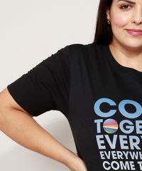 Camiseta-Feminina-Plus-Size-Now-United--Come-Together--Manga-Curta-Decote-Redondo-Preta-9971366-Preto_4