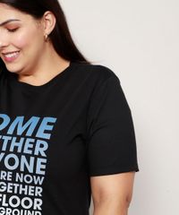 Camiseta-Feminina-Plus-Size-Now-United--Come-Together--Manga-Curta-Decote-Redondo-Preta-9971366-Preto_5
