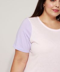 Pijama-Feminino-Plus-Size-com-Bolso-Manga-Curta-Colorida-Rosa-Claro-9971457-Rosa_Claro_4