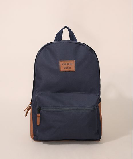 Mochila-de-Nylon-Masculina-Grande-com-Bolsos-Azul-Marinho-9973354-Azul_Marinho_1