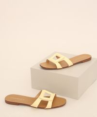 Rasteirinha-Feminina-Oneself-com-Vazado-Amarela-9974886-Amarelo_1