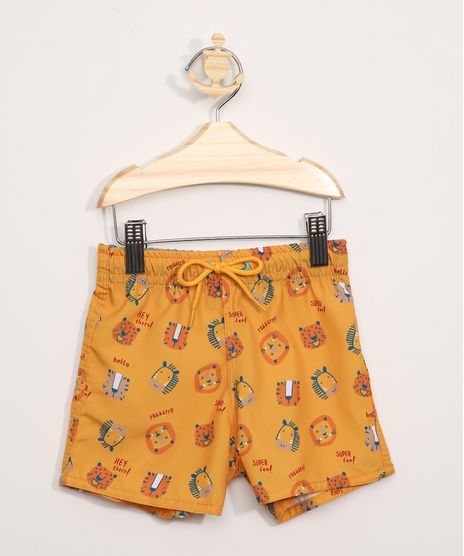 Bermuda-Surf-Infantil-Estampada-Bichinhos-Amarela-9963197-Amarelo_1