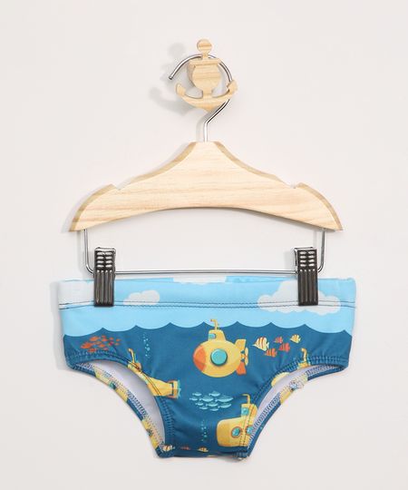 Sunga-Infantil-Tradicional-Estampada-Submarino-com-Protecao-UV50---Azul-9973904-Azul_1