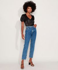Calca-Jeans-Feminina-Mindset-Mom-Cintura-Alta-Marmorizada-Azul-Medio-9982693-Azul_Medio_3