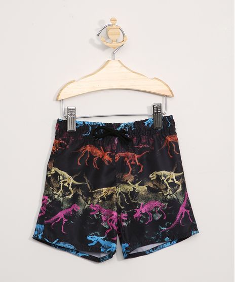 Bermuda-Surf-Infantil-Estampada-Dinossauros-Preta-9963183-Preto_1