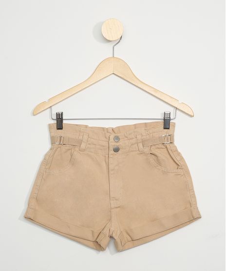 Short-de-Sarja-Juvenil-Clochard-Cintura-Alta-Bege-9966957-Bege_1