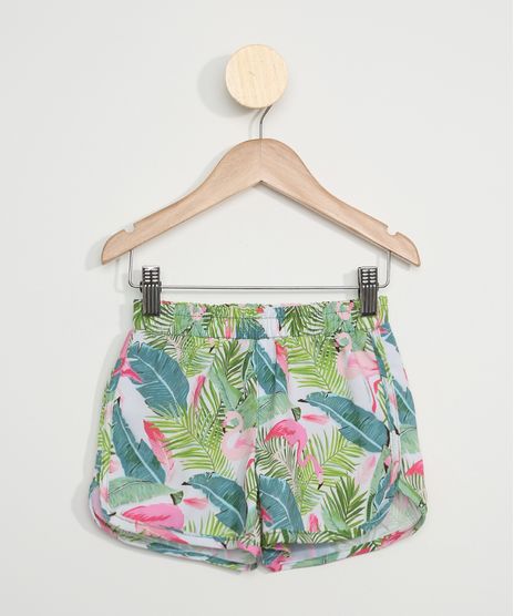 Short-Infantil-Running-Estampado-Flamingos-Verde-9969195-Verde_1