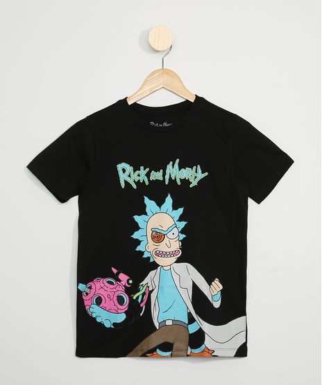 Camiseta-Juvenil-Rick-and-Morty-Manga-Curta-Preta-9969695-Preto_1