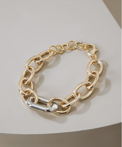 Pulseira-Feminina-Corrente-Grossa-com-Elo-Dourada-9976679-Dourado_1