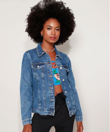 Jaqueta-Jeans-Feminina-com-Bolsos-Azul-Medio-9971881-Azul_Medio_1