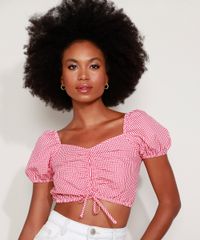 Blusa-feminina-Cropped-Estampada-Xadrez-Vichy-Manga-Bufante-Decote-Princesa-Vermelha-9967941-Vermelho_1