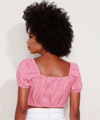 Blusa-feminina-Cropped-Estampada-Xadrez-Vichy-Manga-Bufante-Decote-Princesa-Vermelha-9967941-Vermelho_2