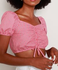 Blusa-feminina-Cropped-Estampada-Xadrez-Vichy-Manga-Bufante-Decote-Princesa-Vermelha-9967941-Vermelho_4