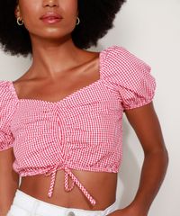 Blusa-feminina-Cropped-Estampada-Xadrez-Vichy-Manga-Bufante-Decote-Princesa-Vermelha-9967941-Vermelho_5
