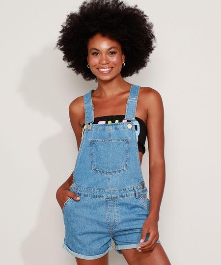 Jardineira-Jeans-Feminina-Relaxed-com-Barra-Dobrada-Azul-Claro-9970912-Azul_Claro_1