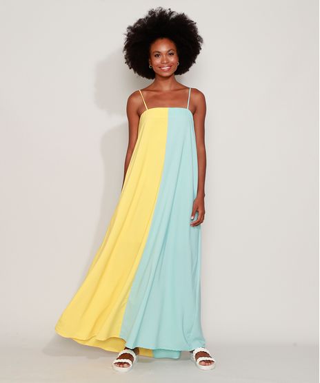 Vestido-Feminino-Longo-Bicolor-Alca-Fina-Multicor-9978672-Multicor_1