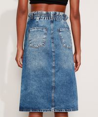 Saia-Jeans-Feminina-Midi-Clochard-Marmorizada-com-Fenda-Azul-Medio-9972417-Azul_Medio_2