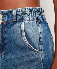 Saia-Jeans-Feminina-Midi-Clochard-Marmorizada-com-Fenda-Azul-Medio-9972417-Azul_Medio_4