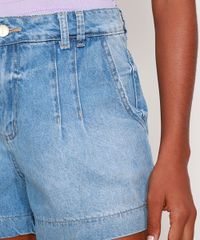 Short-Jeans-Feminino-Sawary-Gode-Cintura-Alta-com-Pences-Azul-Claro-9980121-Azul_Claro_5