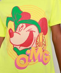 Camiseta-Feminina-Ampla-Minnie--OMG--Manga-Curta-Decote-Redondo-Verde-Neon-9968808-Verde_Neon_2
